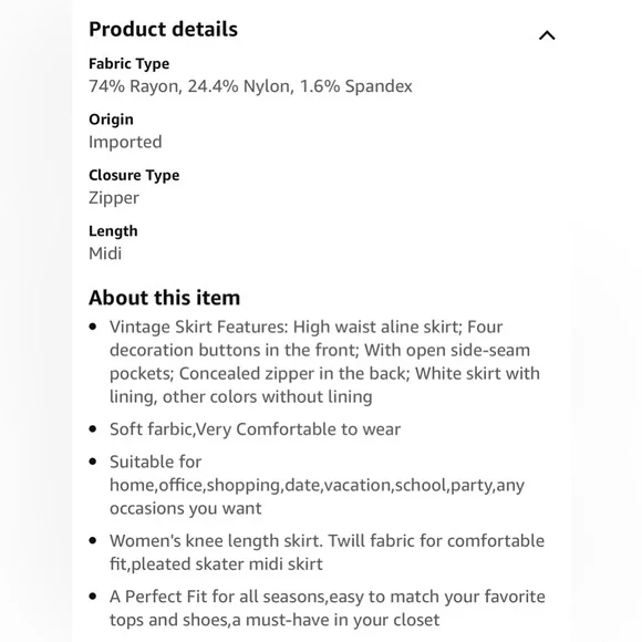 NWT Bella Poque size M black high waisted flared retro midi skirt with pockets - Picture 11 of 11